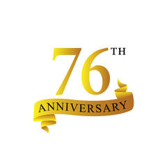 Ribbon anniversary 76th years logo