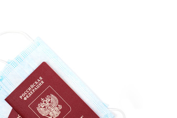 A set of personal belongings of a person who is traveling. Protection against viruses and germs. Essentials on an isolated white background.