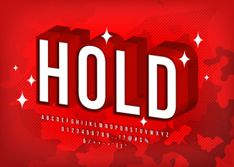 Modern Strong Font, 3d Red Alphabet Typeface Effect, Simple and Cool Poster Title