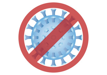 Prohibido y advertencia de virus de covid-19 o viruela del mono