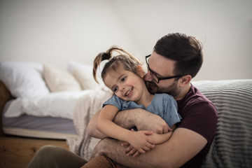 Dad's hug is the strongest.