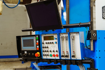 Naklejka premium Industrial metal working cutting process by milling cutter.