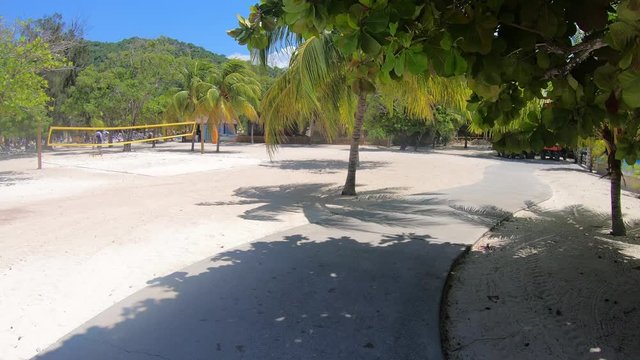 empty walking track in Labadee island, Haiti near a beach I clean empty island walking track near a beach