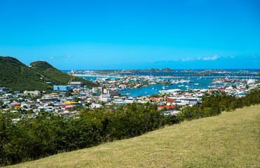 Caribbean islands, architectures on the colorful seascapes