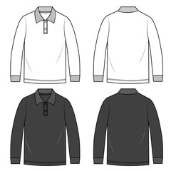 POLO SHIRTS MEN fashion flat sketch template