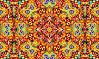 Abstract kaleidoscope background. Beautiful multicolor kaleidoscope texture. Unique kaleidoscope design. 