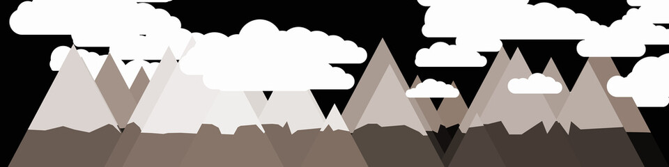 Abstract Random Placed Mountains Panorame Generative Art background illustration