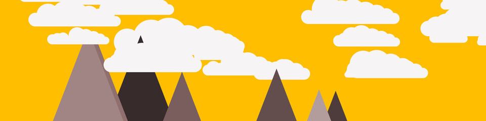 Abstract Random Placed Mountains Panorame Generative Art background illustration