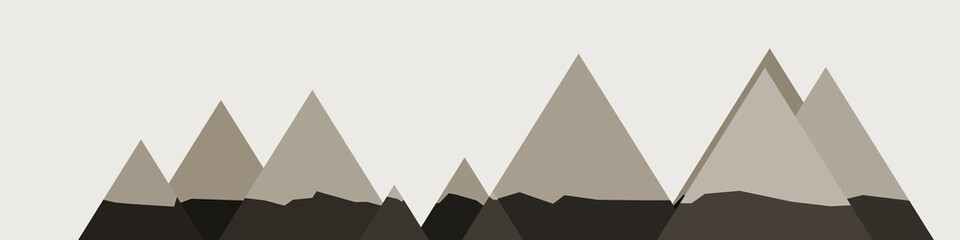 Abstract Random Placed Mountains Panorame Generative Art background illustration