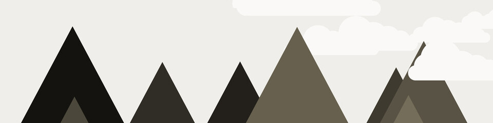 Abstract Random Placed Mountains Panorame Generative Art background illustration