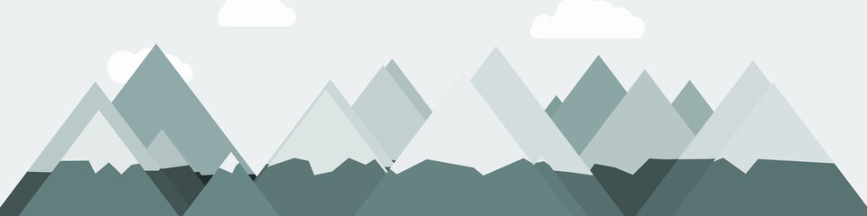 Fototapeta na wymiar Abstract Random Placed Mountains Panorame Generative Art background illustration