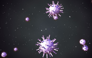 Fototapeta premium COVID-2019 dark, 3d illustration