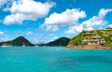 Caribbean islands, architectures on the colorful seascapes