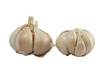 garlic isolated on white background and clipping path.