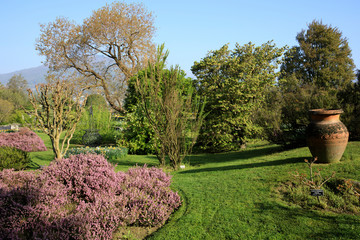 Verbania (VCO), Italy - April 01, 2017: Villa Taranto botanical gardens, Verbania, Piedmont, Italy