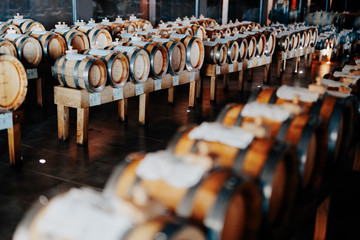 Traditional balsamic vinegar barrels in Modena, Emilia Romagna, Italy - 330046395