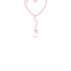 Heart balloon isolated single linear icon for websites and mobile minimalistic flat design.