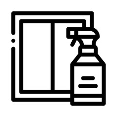 Glass Clean Spray Icon Vector. Outline Glass Clean Spray Sign. Isolated Contour Symbol Illustration
