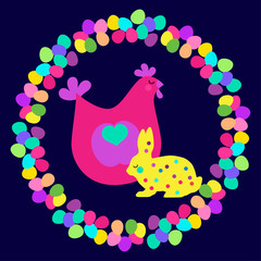 Banner Happy Easter! Vector illustration for web design or print.