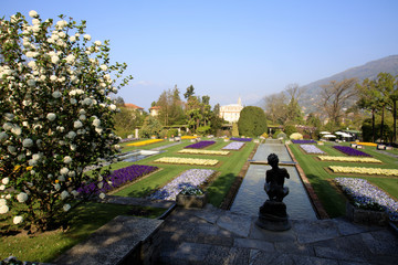 Fototapeta premium Verbania (VCO), Italy - April 01, 2017: Villa Taranto botanical gardens, Verbania, Piedmont, Italy
