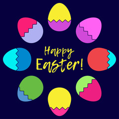 Banner Happy Easter! Vector illustration for web design or print.