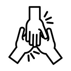 hands human teamwork line style icon