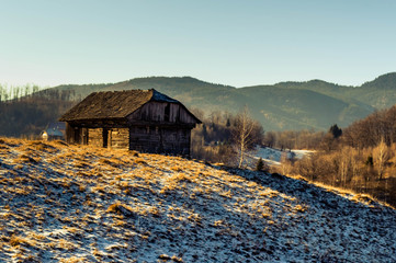 barn in the mountains
