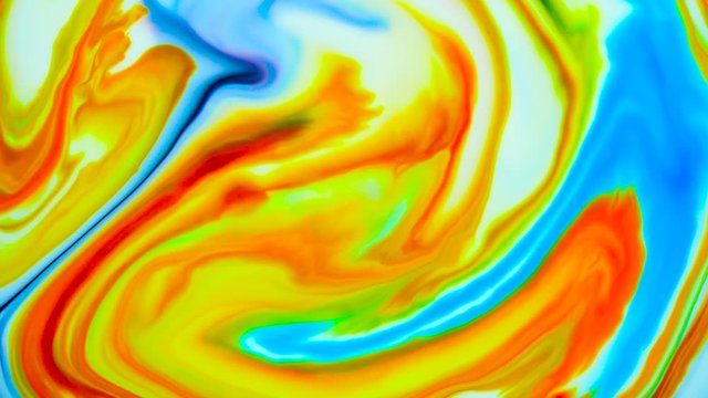 Marbling, multi-colored swirled, stone-like patterns. Paint floating, spreading on the surface of a liquid. Abstract fluid art, ink in motion. Magical marble texture. Ink bloom, blast, paint explosion
