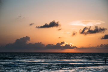 Sunset the ocean Background silhouette