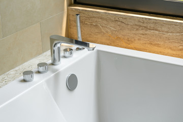 Modern water tap interior building decoration, concept bathroom