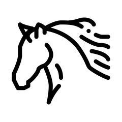 Horse Silhouette Icon Vector. Outline Horse Silhouette Sign. Isolated Contour Symbol Illustration