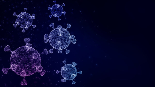 Background motion of virus evolution spread pandemic epidemic global europe italy China Coronavirus cure with drug detection scientific medical tech technology innovation laboratory diagnosis research