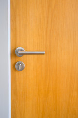 Modern stainless door knob handles lock with wooden door interior building decoration