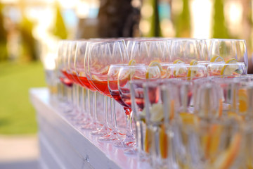 Wedding reception outdoor bar