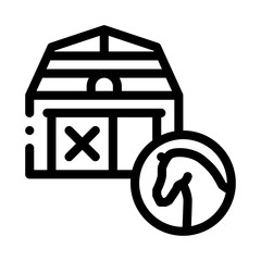 Stable Building Icon Vector. Outline Stable Building Sign. Isolated Contour Symbol Illustration