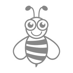 Wonderful bee design on a white background. Logo, black and white style
