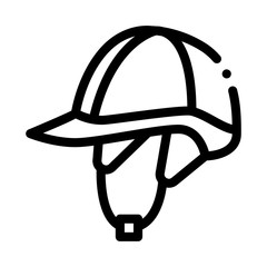 Jockey Helmet Icon Vector. Outline Jockey Helmet Sign. Isolated Contour Symbol Illustration