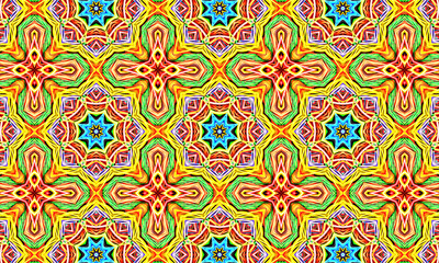 Geometric kaleidoscope multicolored seamless pattern. Abstract background. Beautiful multicolor kaleidoscope texture. Unique kaleidoscope design. Illustration for design.