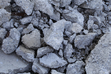 Pile of pieces of old cement