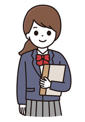 学生 女の子 教科書 イラスト