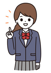 学生 女の子 ポイント イラスト