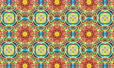 Geometric kaleidoscope multicolored seamless pattern. Abstract background. Beautiful multicolor kaleidoscope texture. Unique kaleidoscope design. Illustration for design.