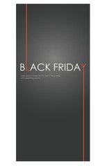 black Friday. Poster for the day of discounts. Vector illustration. Stock vector. Grey leaflet with advertising.