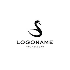 Fototapeta premium swan logo,goose or duck icon design vector in trendy and abstract luxury line outline style 