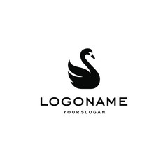 swan logo,goose or duck icon design vector in trendy and abstract luxury line outline style 