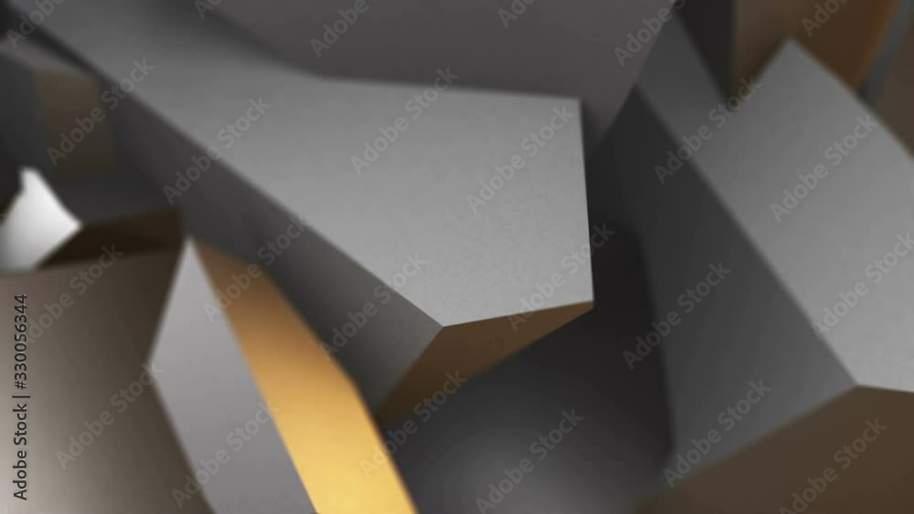 Wall mural abstract folded geometric shapes polygons 3d video animation design shadow background template