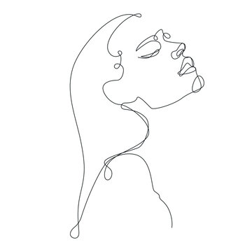 recommend clip art: one line art woman face