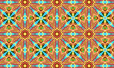 Geometric kaleidoscope multicolored seamless pattern. Abstract background. Beautiful multicolor kaleidoscope texture. Unique kaleidoscope design. Illustration for design.