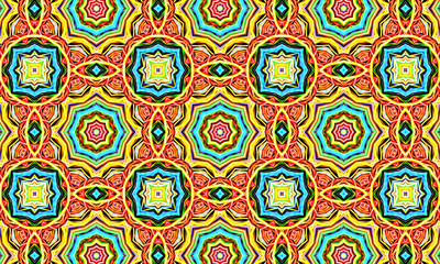 Geometric kaleidoscope multicolored seamless pattern. Abstract background. Beautiful multicolor kaleidoscope texture. Unique kaleidoscope design. Illustration for design.