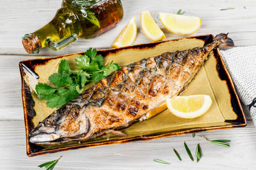 Grilled Mackerel with Lemon and Fresh Parsley